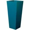 H70cm Zinc Galvanised Teal Flared Square Planter - By Primrose™
