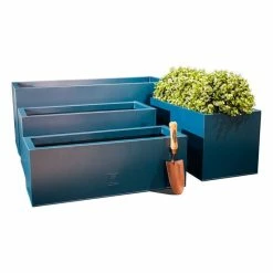64cm Zinc Galvanised Teal Trough Planter - By Primrose™ 6 64cm Zinc Galvanised Teal Trough Planter - By Primrose™ -Outdoor PLANTERS Shop PP2641M add image 2 7c8f