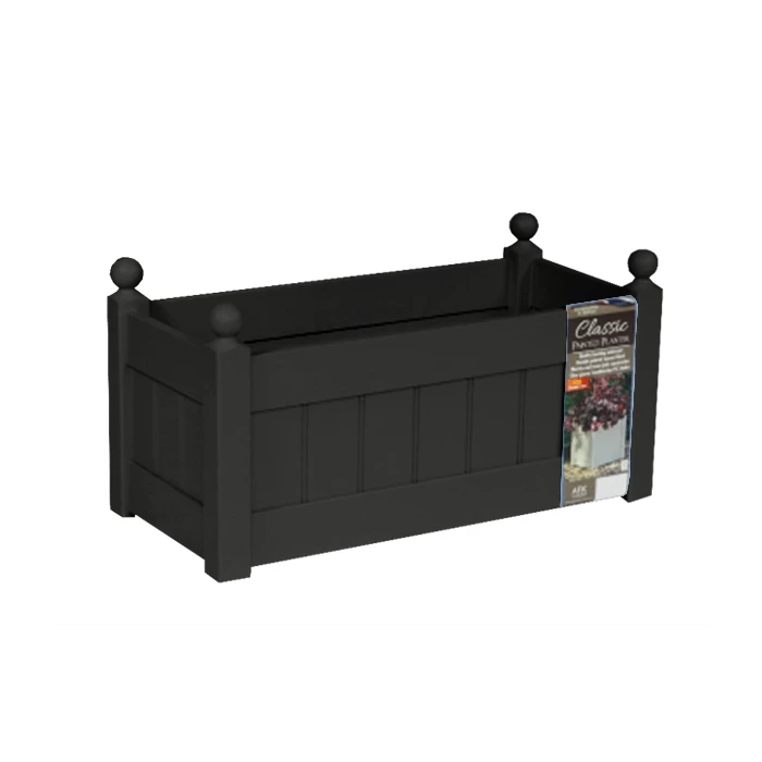 66cm Timber Charcoal Grey Classic Trough Planter 1 66cm Timber Charcoal Grey Classic Trough Planter