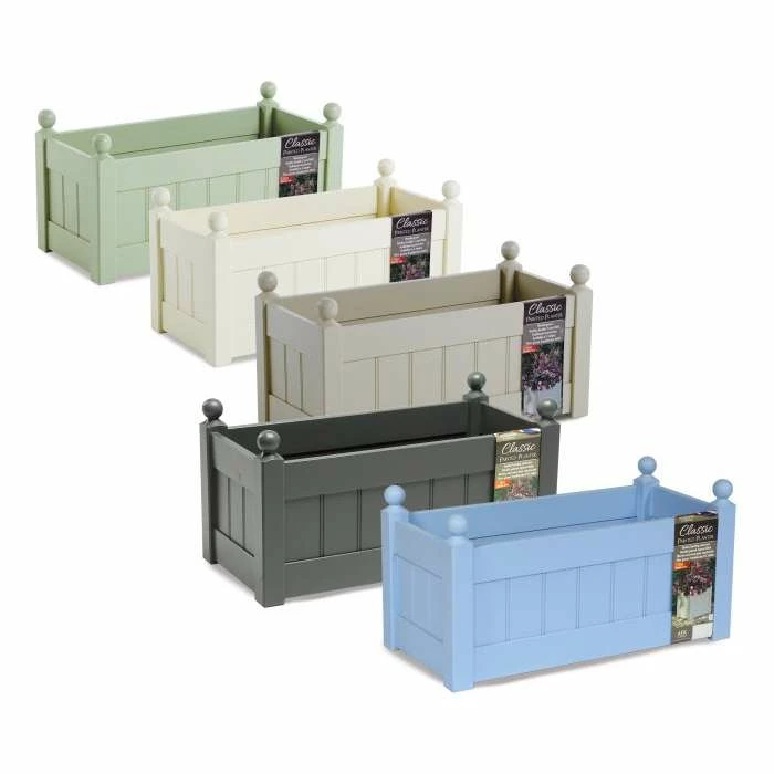 66cm Timber Charcoal Grey Classic Trough Planter 2 66cm Timber Charcoal Grey Classic Trough Planter - Image 2