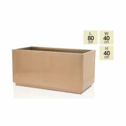 80cm Zinc Galvanised Kick-Bottom Trough Planter in Copper by Primrose™ -Outdoor PLANTERS Shop PP2827M main image f5dd