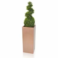 H75cm Zinc Galvanised Tall Copper Cube Planter With Insert - By Primrose™ 7 H75cm Zinc Galvanised Tall Copper Cube Planter With Insert - By Primrose™ -Outdoor PLANTERS Shop PP2828MI add image 3 6241