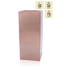 H75cm Zinc Galvanised Tall Copper Cube Planter With Insert - By Primrose™ 9 H75cm Zinc Galvanised Tall Copper Cube Planter With Insert - By Primrose™ -Outdoor PLANTERS Shop PP2828MI main image 0a87