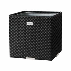 46cm Polyrattan Cube Planter available in 8 colours - Light Brown