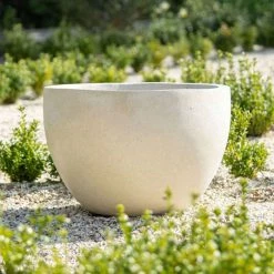Round 60cm Handmade Fiberstone Planter in Cream - Exclusive to Primrose -Outdoor PLANTERS Shop PP28CRM 2 17b6