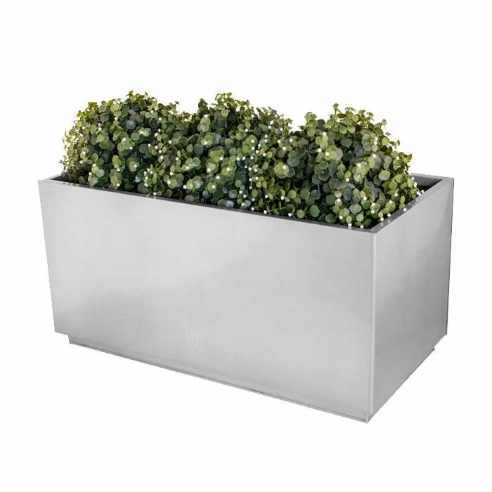 60cm Zinc Galvanised Kick-Bottom Trough Planter in Silver by Primrose™ 8 60cm Zinc Galvanised Kick-Bottom Trough Planter in Silver by Primrose™ - Image 8