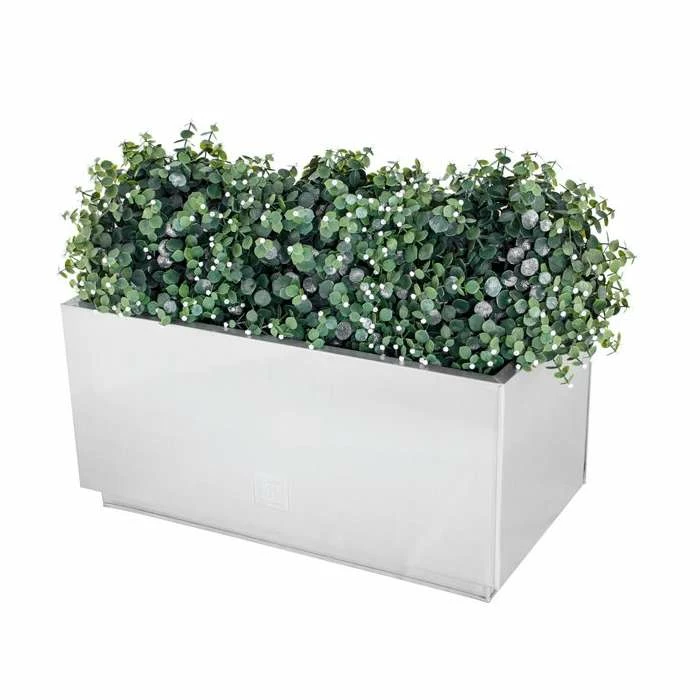 60cm Zinc Galvanised Kick-Bottom Trough Planter in Silver by Primrose™ 5 60cm Zinc Galvanised Kick-Bottom Trough Planter in Silver by Primrose™ - Image 5