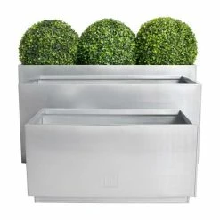 60cm Zinc Galvanised Kick-Bottom Trough Planter in Silver by Primrose™ 13 60cm Zinc Galvanised Kick-Bottom Trough Planter in Silver by Primrose™ -Outdoor PLANTERS Shop PP3007S add image 5 85a4