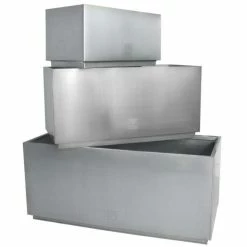 60cm Zinc Galvanised Kick-Bottom Trough Planter in Silver by Primrose™ 14 60cm Zinc Galvanised Kick-Bottom Trough Planter in Silver by Primrose™ -Outdoor PLANTERS Shop PP3007S add image 6 d624