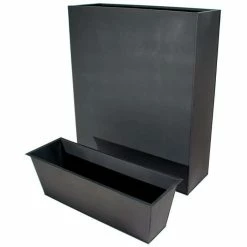 H90cm Black Zinc Tall Trough Planter with Insert - By Primrose™ -Outdoor PLANTERS Shop PP3009 add image 3 5a76