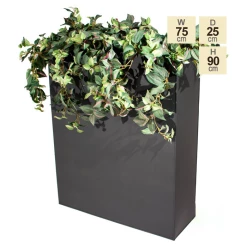 H90cm Black Zinc Tall Trough Planter with Insert - By Primrose™ -Outdoor PLANTERS Shop PP3009 main image 79a8