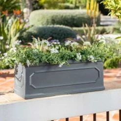 61cm Kensington Lead Effect Framed Trough Planter