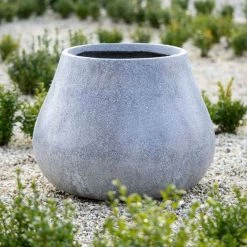 Oval 50cm Handmade Fiberstone Planter in Grey - Exclusive to Primrose -Outdoor PLANTERS Shop PP30GRYM 2 72e1