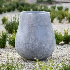 Oval 60cm Handmade Fiberstone Planter in Grey - Exclusive to Primrose