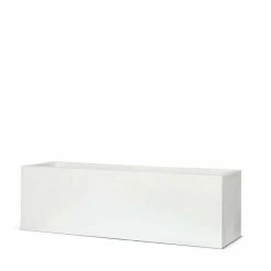 73cm Cadix Poly Resin Low Rectangular Planter in White