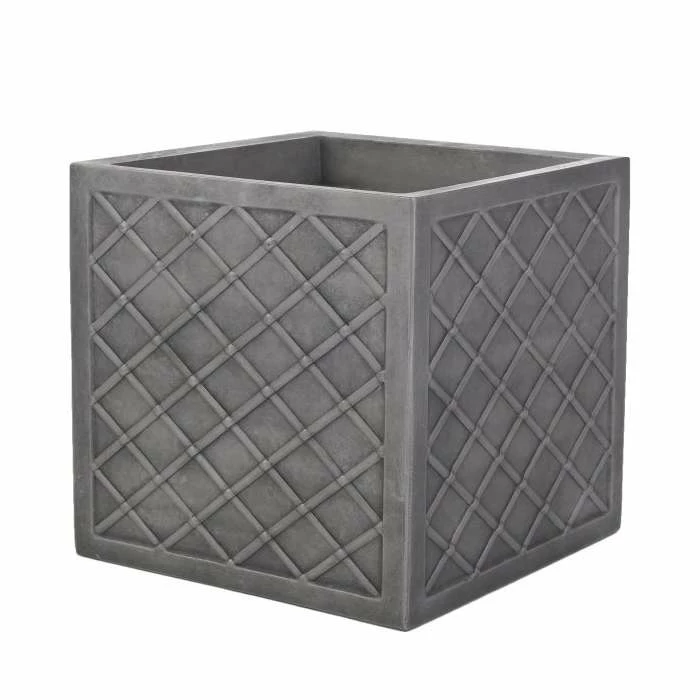 38cm Lazio Planter in Pewter Finish 1 38cm Lazio Planter in Pewter Finish