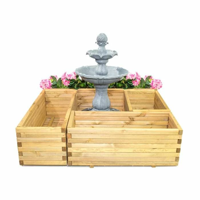 42cm Small Wooden Pine Raised Cube Planter 6 42cm Small Wooden Pine Raised Cube Planter - Image 6