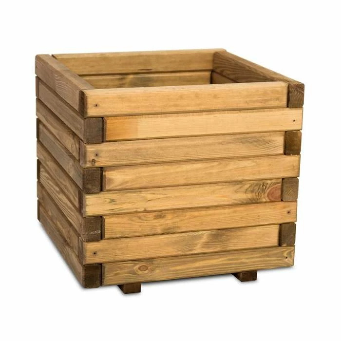 42cm Small Wooden Pine Raised Cube Planter 1 42cm Small Wooden Pine Raised Cube Planter