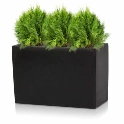 30cm Light Polystone Small Trough Pot in Black -Outdoor PLANTERS Shop PP3931 add image 2 a7a5