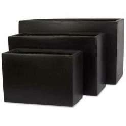 30cm Light Polystone Small Trough Pot in Black -Outdoor PLANTERS Shop PP3931 add image 3 2af2