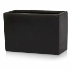 30cm Light Polystone Small Trough Pot in Black