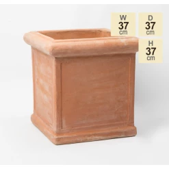 D37cm Medium Terracotta Cube Planter -Outdoor PLANTERS Shop PP3953 main image eb08