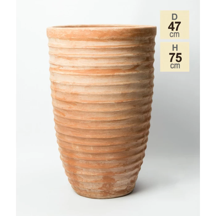 H75cm Terracotta Tapered Cylinder Planter 5 H75cm Terracotta Tapered Cylinder Planter - Image 5