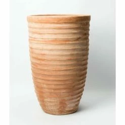 H75cm Terracotta Tapered Cylinder Planter