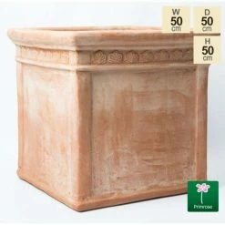 H50cm Large Light Terracotta Large Cube Planter -Outdoor PLANTERS Shop PP3962 add image 5 355d