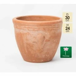 D30cm Terracotta Pot With Fleur De Lis