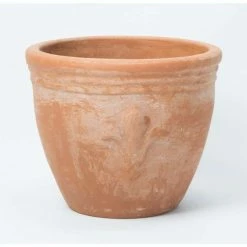 D38.5cm Terracotta Planter With Fleur De Lis
