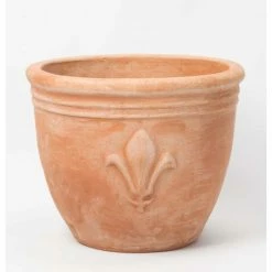 D47cm Terracotta Planter With Fleur De Lis -Outdoor PLANTERS Shop PP3966 feed image ba05