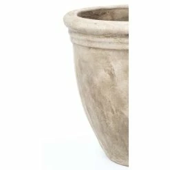 D47cm Stone Terracotta Planter With Fleur De Lis -Outdoor PLANTERS Shop PP3971 add image 2 861c