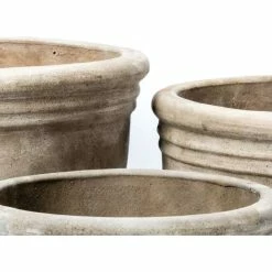 D47cm Stone Terracotta Planter With Fleur De Lis -Outdoor PLANTERS Shop PP3971 add image 5 607a