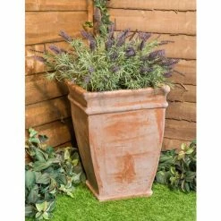 H49cm Terracotta Tapered Cube Planter -Outdoor PLANTERS Shop PP3974 add image 1 d26e