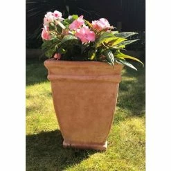 H49cm Terracotta Tapered Cube Planter -Outdoor PLANTERS Shop PP3974 add image 2 7e07