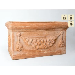 W80cm Large Terracotta Trough With Detail -Outdoor PLANTERS Shop PP3978 main image 07b0