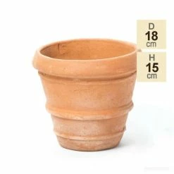 D17.5cm Terracotta Rolled Rim Pot -Outdoor PLANTERS Shop PP3989 9af9
