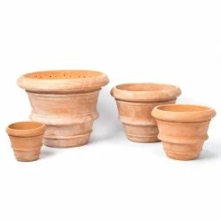 D27cm Terracotta Rolled Rim Pot -Outdoor PLANTERS Shop PP3990 add image 3 3396