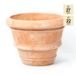 D27cm Terracotta Rolled Rim Pot -Outdoor PLANTERS Shop PP3990 main image 3e07