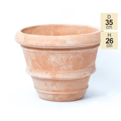 D34.5cm Terracotta Rolled Rim Planter -Outdoor PLANTERS Shop PP3991 main image 7f9d