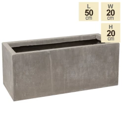 50cm Fibrecotta Small Cement Finish Trough Planter -Outdoor PLANTERS Shop PP4040S main image da54