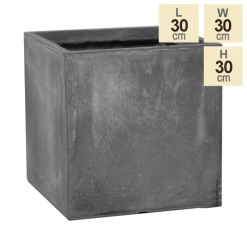 30cm Fibrecotta Medium Cement Cube Pot -Outdoor PLANTERS Shop PP4041M main image bc62
