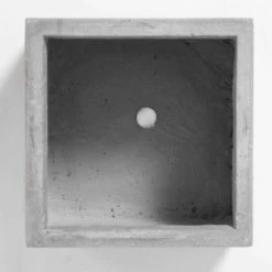 23cm Fibrecotta Small Cement Finish Cube Pot -Outdoor PLANTERS Shop PP4041S add image 5 5337