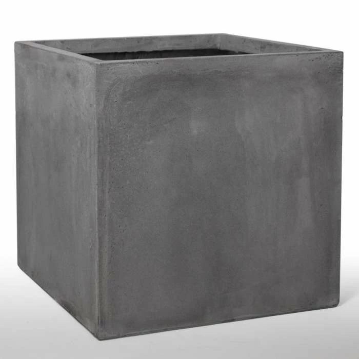 50cm Fibrecotta XL Cement Finish Cube Planter 3 50cm Fibrecotta XL Cement Finish Cube Planter - Image 3