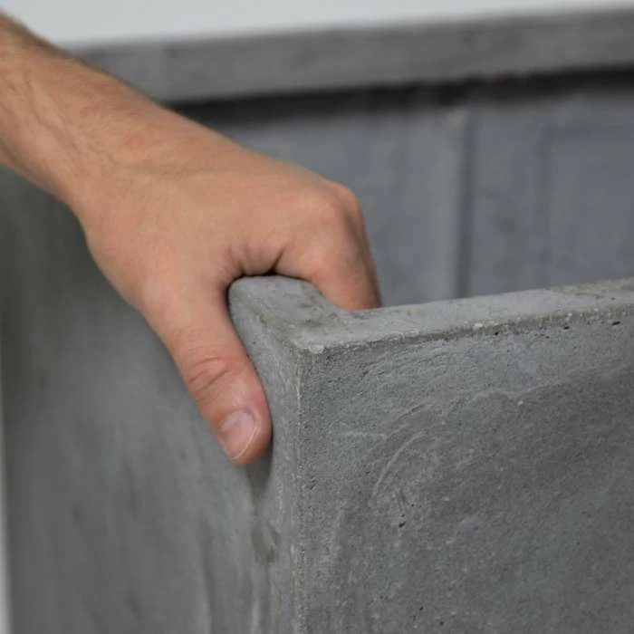 50cm Fibrecotta XL Cement Finish Cube Planter 5 50cm Fibrecotta XL Cement Finish Cube Planter - Image 5