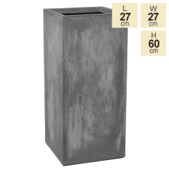 60cm Fibrecotta Cement Finish Tall Cube Planter -Outdoor PLANTERS Shop PP4042M main image c8e5
