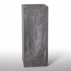 50cm Fibrecotta Cement Finish Tall Cube Planter -Outdoor PLANTERS Shop PP4042S add image 2 49ac
