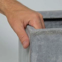50cm Fibrecotta Cement Finish Tall Cube Planter -Outdoor PLANTERS Shop PP4042S add image 3 612d