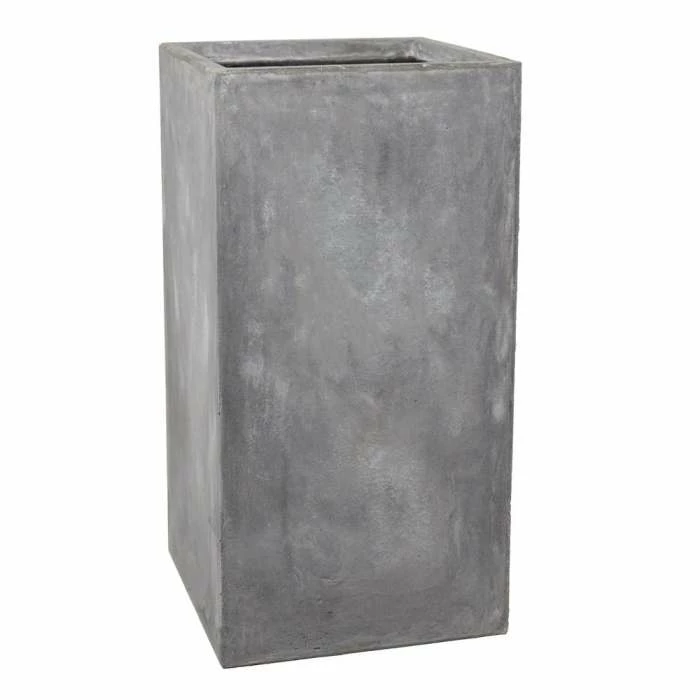 80cm Fibrecotta Cement Finish Tall Cube Planter 1 80cm Fibrecotta Cement Finish Tall Cube Planter